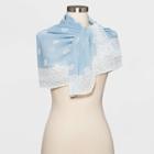 Women's Polka Dot Print Square Crepe Scarf - A New Day Blue