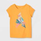 Girls' Adaptive Tropical Bird Short Sleeve T-shirt - Cat & Jack Yellow