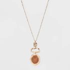 Organic Charm With Foil Flecked Cabochon Pendant Necklace - A New Day Rust, Red