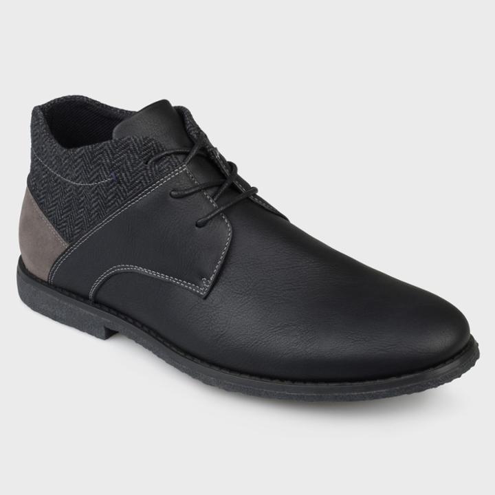 Vance Co. Men's Vance Co Norton. Faux Leather Lace-up Chukka Boots - Black