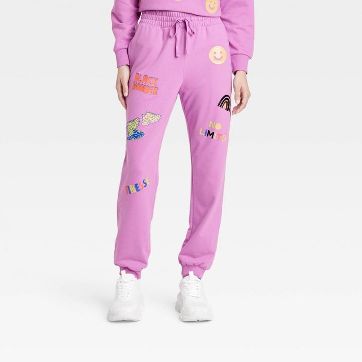 No Brand Black History Month Women's Multi Art Mid-rise Athletic Jogger Pants - Purple