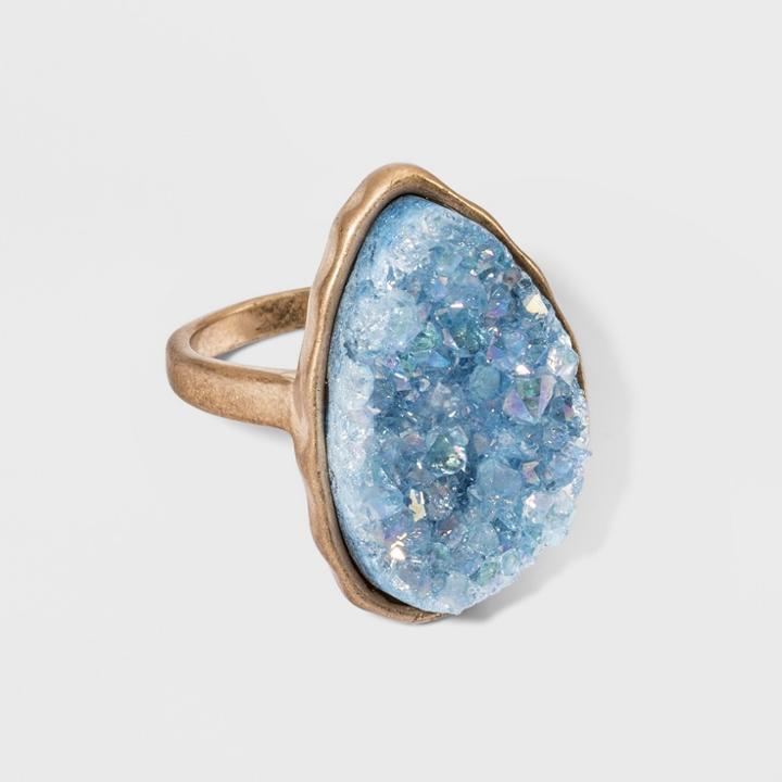 Semi Precious Druzzy Ring - Universal Thread Blue/gold