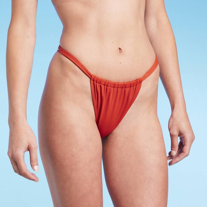 Women's Ultra High Leg Ultra Cheeky Bikini Bottom - Shade & Shore Dark Orange
