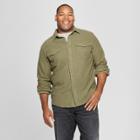 Men's Tall Long Sleeve Knit Utility Button-down Shirt - Goodfellow & Co Forest Ranger Green