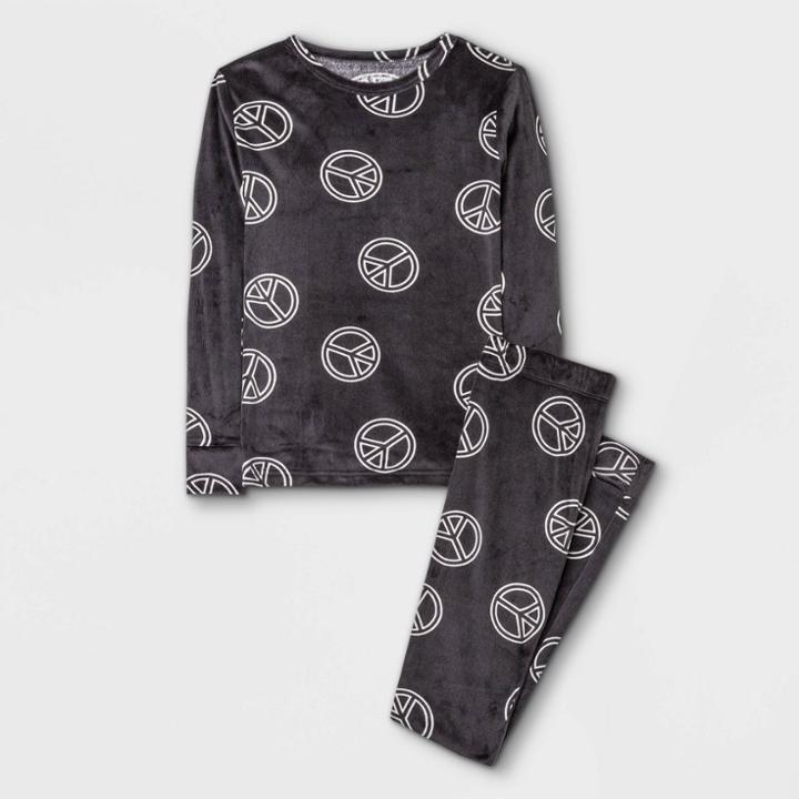 Kids' Peace Signs Print Pajama Set - Cat & Jack Black
