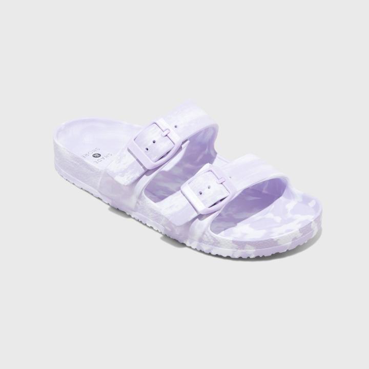 Women's Neida Eva Tie-dye Two Band Slide Sandals - Shade & Shore Lavender