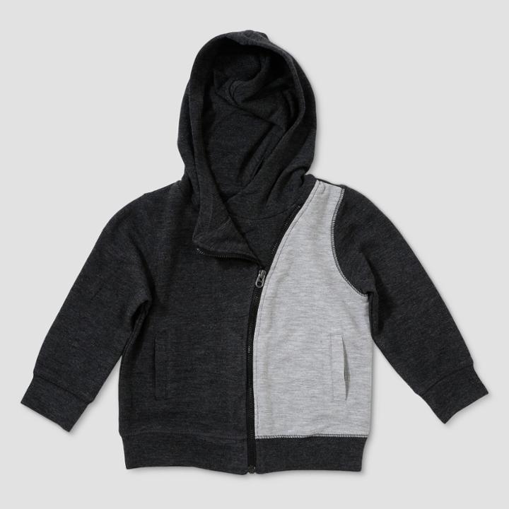Baby Boys' Afton Street Long Sleeve Colorblock Jacket - Charcoal Heather Newborn, Gray