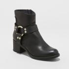 Women's Nyree Faux Leather Western Harness Boot - Universal Thread Black