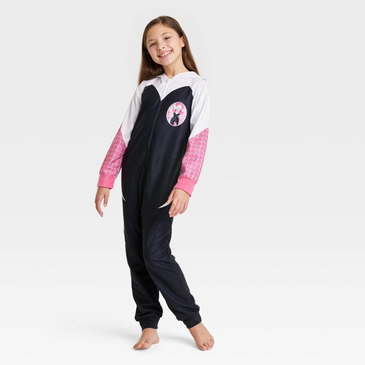 Girls' Marvel Spider-man Ghost Spider Blanket Sleeper - White