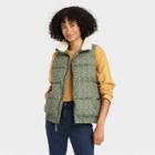 Women's Puffer Vest - Universal Thread Green Floral