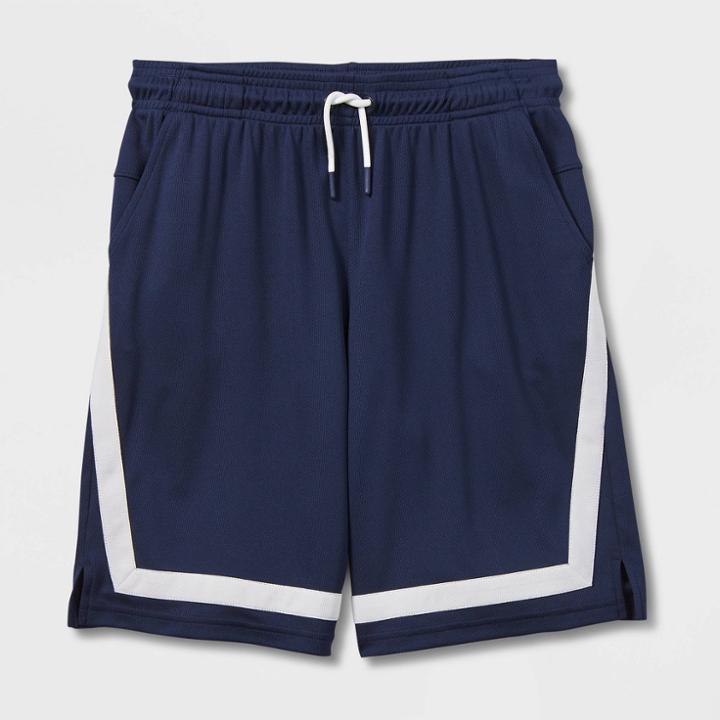 Boys' Side Striped Mesh Shorts - All In Motion Navy Blue