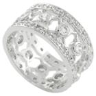 Journee Collection 1 1/6 Ct. T.w. Round-cut Cz Bezel Set Wide Band Ring In Sterling Silver - Silver,