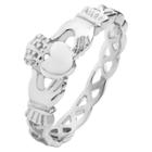 Elya Stainless Steel Claddagh Ring With Celtic Knot Eternity Design (3mm), Girl's, Size: