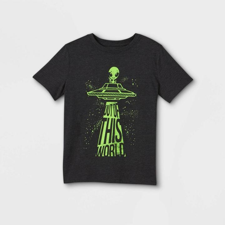 Boys' 'out Of This World' Short Sleeve Graphic T-shirt - Cat & Jack Charcoal Gray