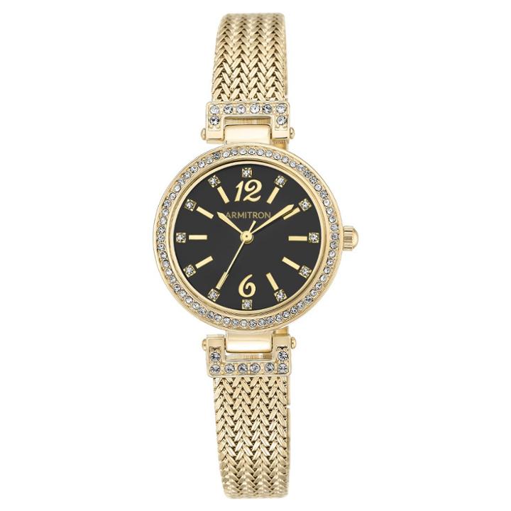 Women's Armitron Swarovski Crystal Accented Mesh Bracelet Watch - Gold