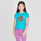 Petitegirls' Short Sleeve Astronomically Awesome Graphic T-shirt - Cat & Jack Turquoise M, Girl's, Size: