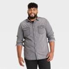 Men's Tall Standard Fit Stretch Long Sleeve Button-down Shirt - Goodfellow & Co Gray