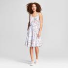 Women's Printed Sleeveless Swing Dress - A New Day White