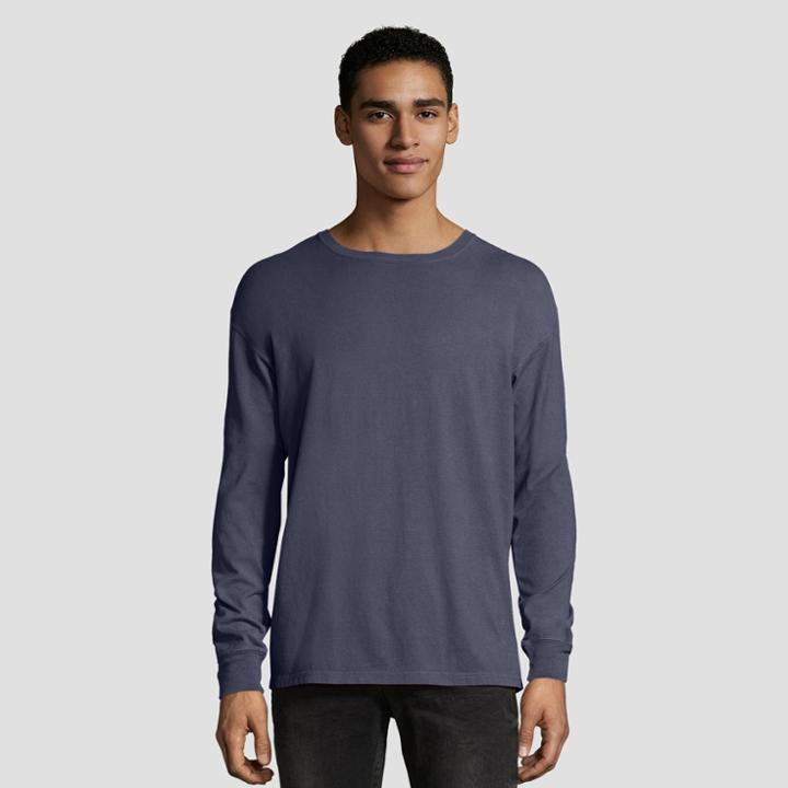 Hanes 1901 Men's Long Sleeve T-shirt - Slate (grey)