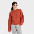 Women's Crewneck Pullover Sweater - Universal Thread Dark Orange