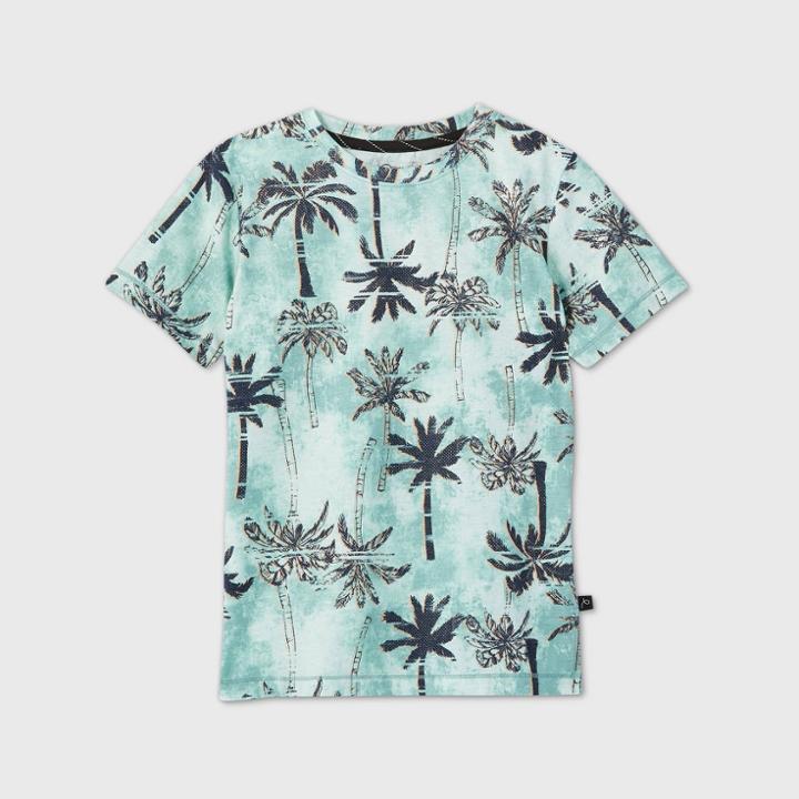 Petiteboys' Short Sleeve Palm Tree Graphic T-shirt - Art Class Green