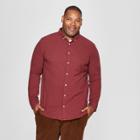 Men's Big & Tall Long Sleeve Knit Button-down Shirt - Goodfellow & Co Berry Cobbler