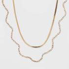 Wavy Crystal And Herringbone Chain Multi-strand Necklace - A New Day