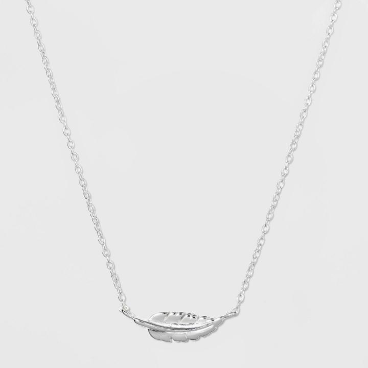 Target Sterling Silver Feather Station Necklace -