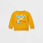 Toddler Boys' Nasa Fleece Crew Neck Pullover - Mustard Yellow