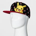Men's Pokemon Pikachu And Pokeball Baseball Cap - Black/red