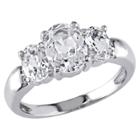 Target 3 1/2 Ct. T.w. Simulated White Sapphire 3 Stone Ring In Sterling Silver