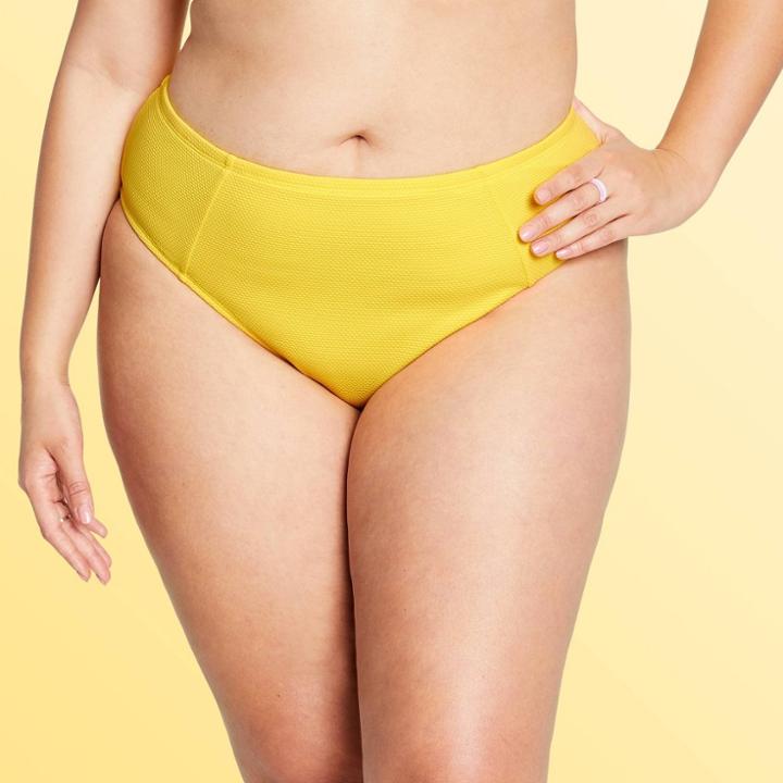Women's Plus Size High-waist Textured Bikini Bottom - Stoney Clover Lane X Target Yellow