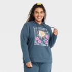 Fifth Sun Women's Plus Size Celestial Tarot Hooded Graphic Sweatshirt - Navy