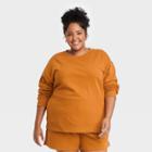 Women's Plus Size Fleece Lounge Sweatshirt - Ava & Viv Rust X, Red
