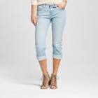 Crafted By Lee Women's Aberdeen Straight Roll Cuff Capri Jeans Andromeda 14 Med - Crafted By