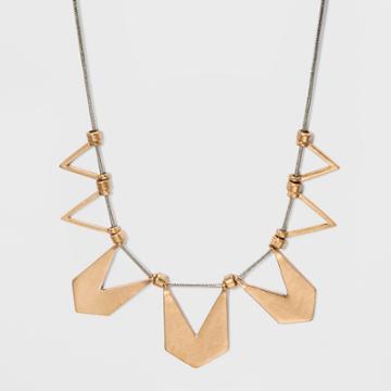Cut Out Chevron Castings Statement Necklace - Universal Thread Gold