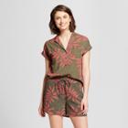 Women's Any Day Printed Short Sleeve Shirt - A New Day Olive