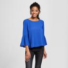 Women's Bell Sleeve Open Back Top - Soul Cake (juniors') Blue