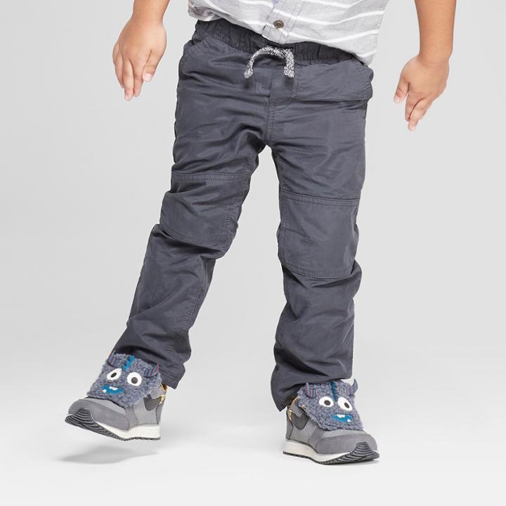 Toddler Boys' Cozy Lined Pull-on Pants - Cat & Jack Charcoal 18m, Boy's, Gray