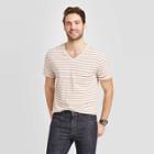 Men's Striped Standard Fit Short Sleeve V-neck Novelty T-shirt - Goodfellow & Co Rust S, Men's, Size: