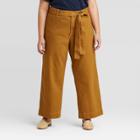 Women's Plus Size Mid-rise Tie Waist Pants - Universal Thread Brown
