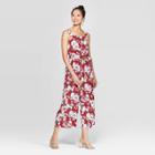 Women's Floral Print Sleeveless Square Neck Tie Waist Jumpsuit - Xhilaration White