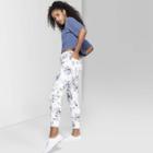 Women's Animal Print High-rise Exposed Button Fly Skinny Jeans - Wild Fable White/blue