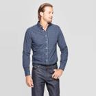 Men's Plaid Slim Fit Long Sleeve Button-down Shirt - Goodfellow & Co Xavier Navy