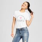 Women's Mother's Day I Got It From My Mama Short Sleeve Drapey Graphic T-shirt - Modern Lux (juniors') White
