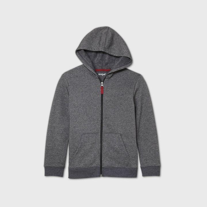 Oversizeboys' Fleece Zip-up Hoodie - Cat & Jack Gray