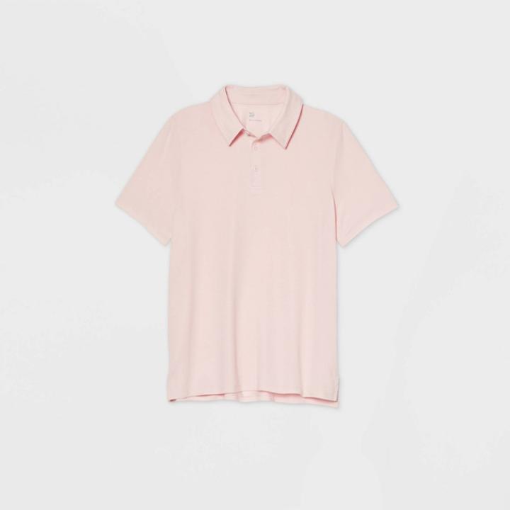 Men's Pique Golf Polo Shirt - All In Motion Pink S, Men's,
