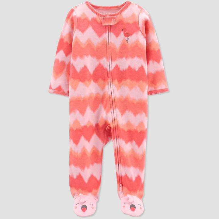 Baby Girls' Flamingo Tie-dye Sleep N' Play - Just One You Made By Carter's Orange/pink Newborn