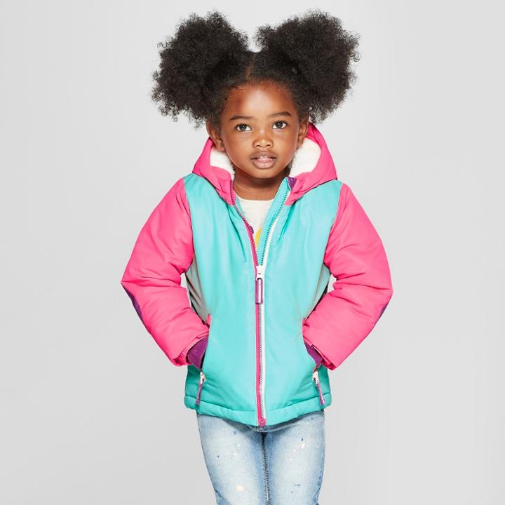 Toddler Girls' Softshell Jacket - Cat & Jack Pink/aqua