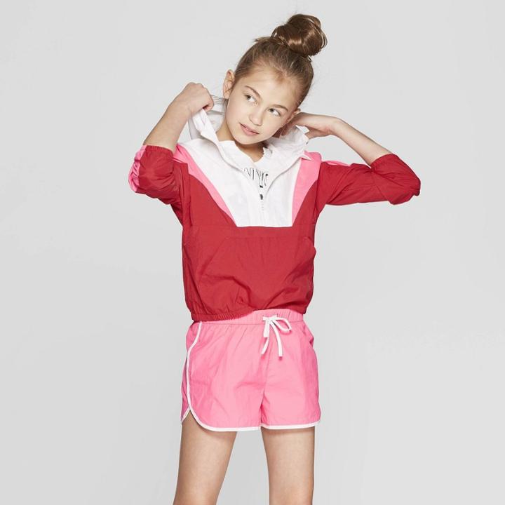 Girls' Windbreaker Jacket - Art Class Xl Red/white,